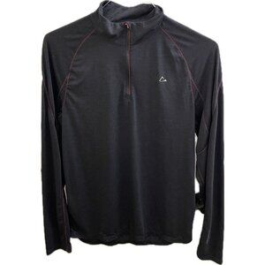 Paradox Shirt Mens Medium Black Long Sleeve Quarter Zip Merino Blend.